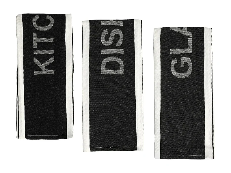 Ensemble De Torchons Essential Noir Moyen 45 x 70