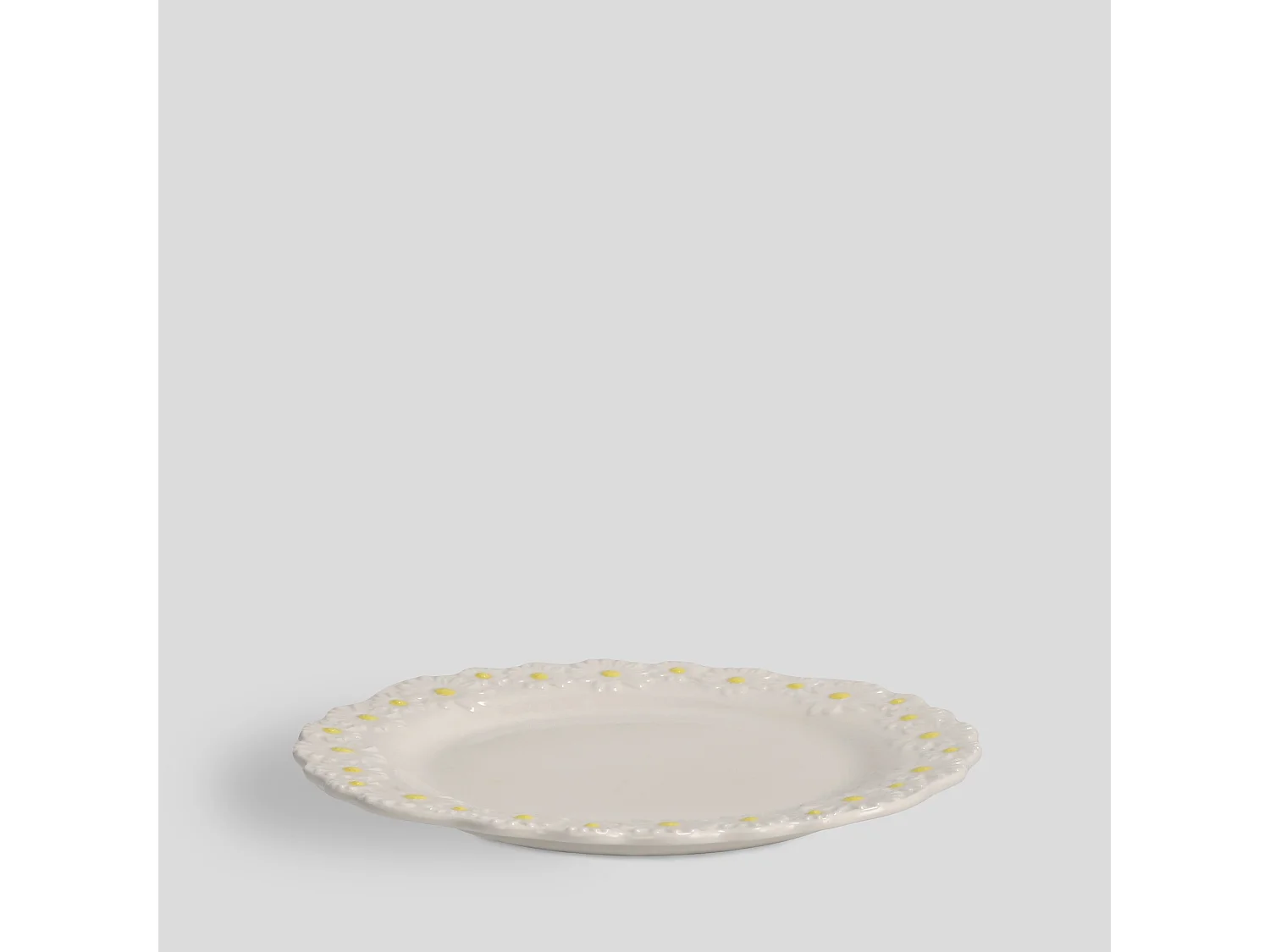 Plat de Service Porcelaine Fine "Daisy" Blanc Moyen - 20 cm