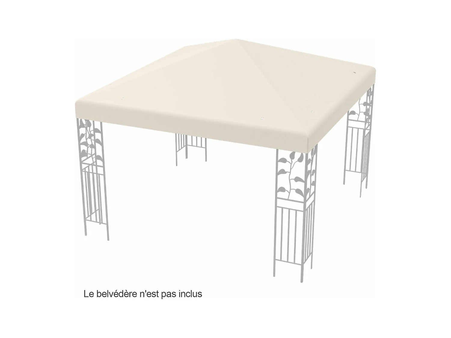 Toile de Toit de Rechange en Plastique et vinyle pour Pavillon Tonnelle Tente 300 x 300 cm Couleur au Choix (Beige)
