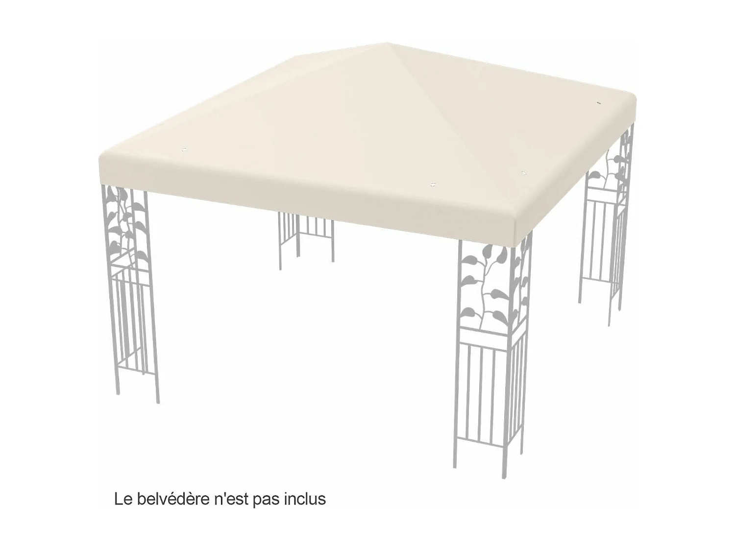 Toile de Toit de Rechange en Plastique et vinyle pour Pavillon Tonnelle Tente 300 x 300 cm Couleur au Choix (Beige)