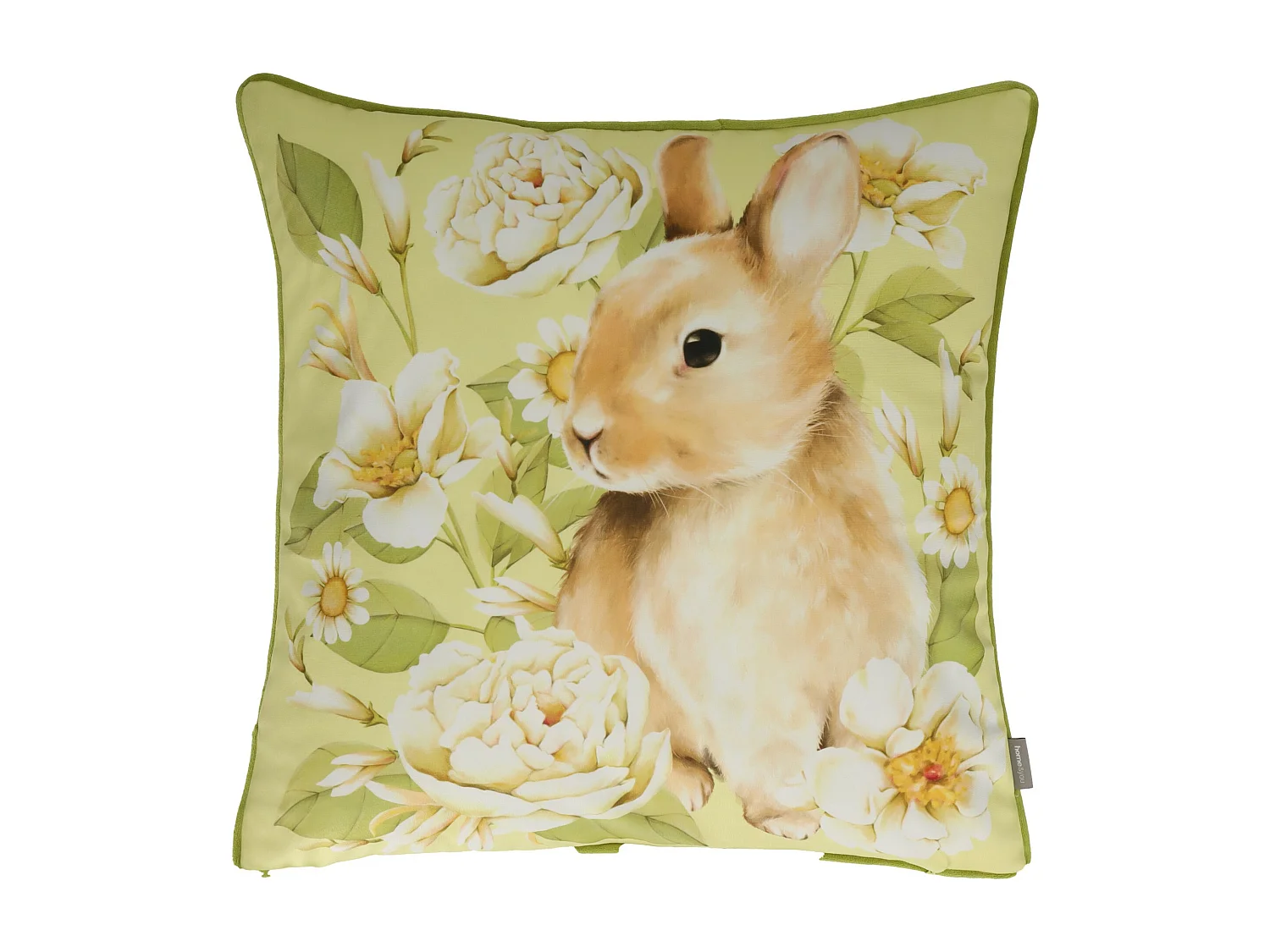 Housse De Coussin En Velours Fenilla bunny jaune moyen 45 x 45
