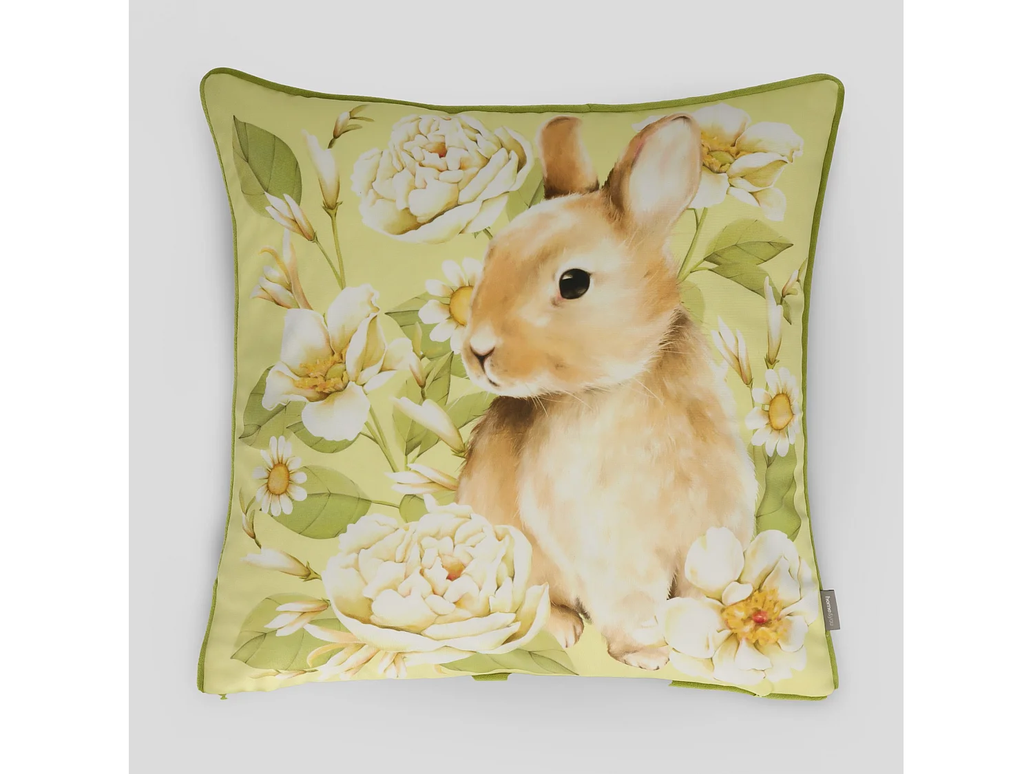 Housse De Coussin En Velours Fenilla bunny jaune moyen 45 x 45
