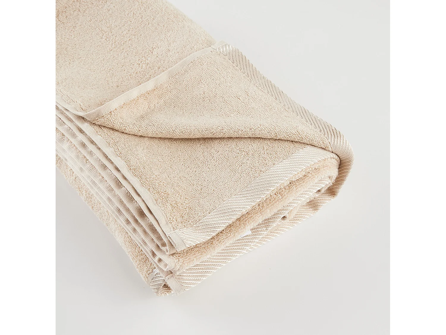 Serviette de Bain en Bambou Beige Uni - Moyenne 100x150