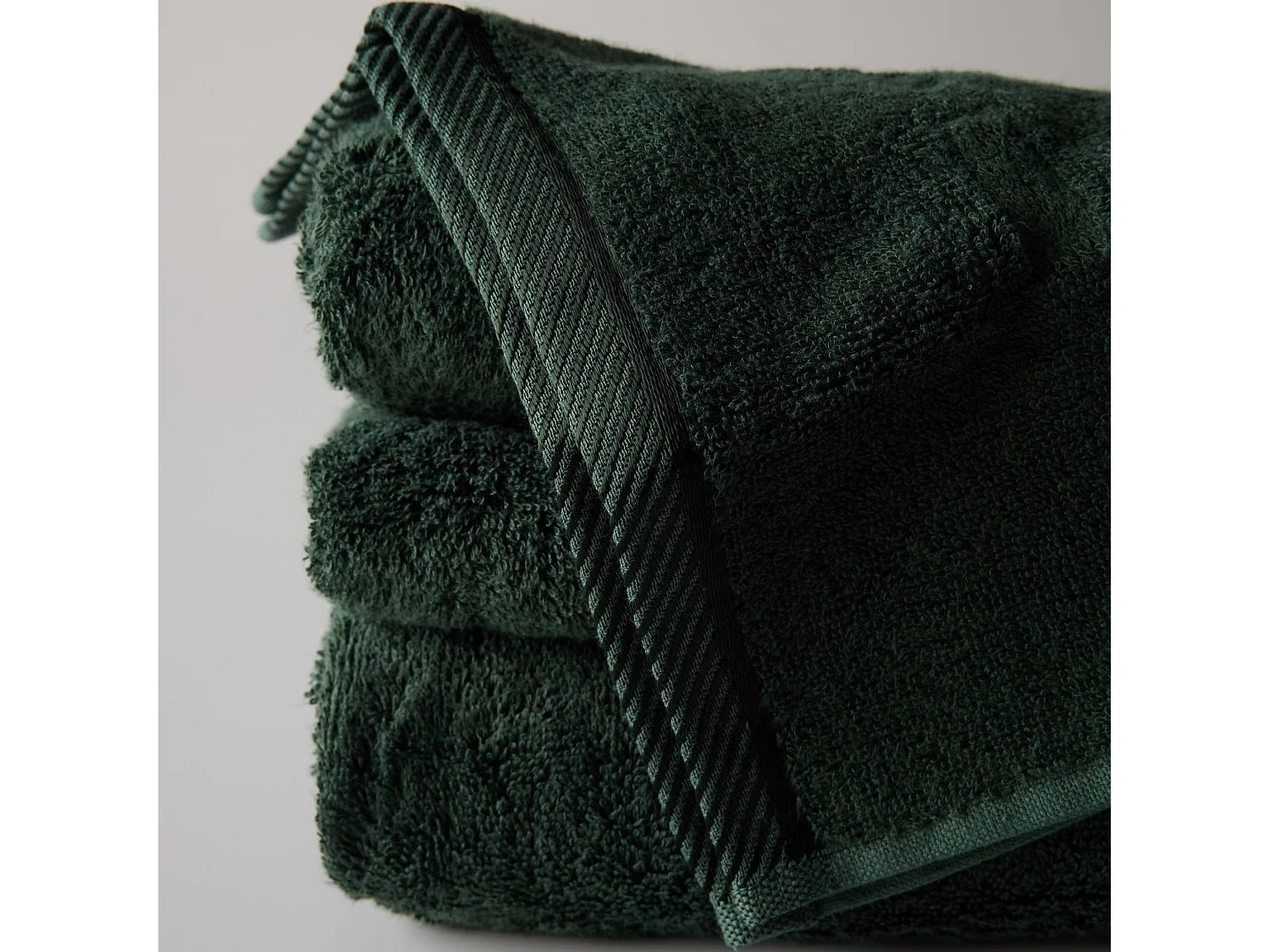 Badetuch-Set Bambo Dunkelgrün 30x30 cm