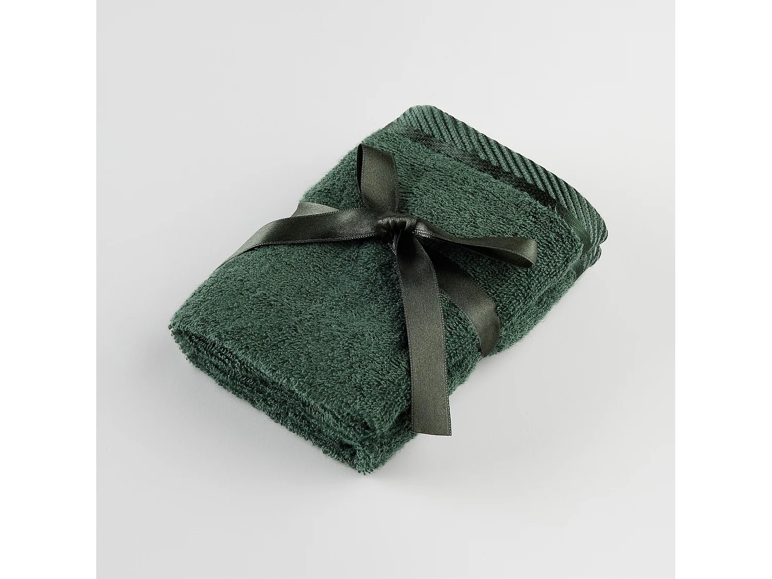 Set de Serviettes de Luxe Bambou Vert Foncé 30x30