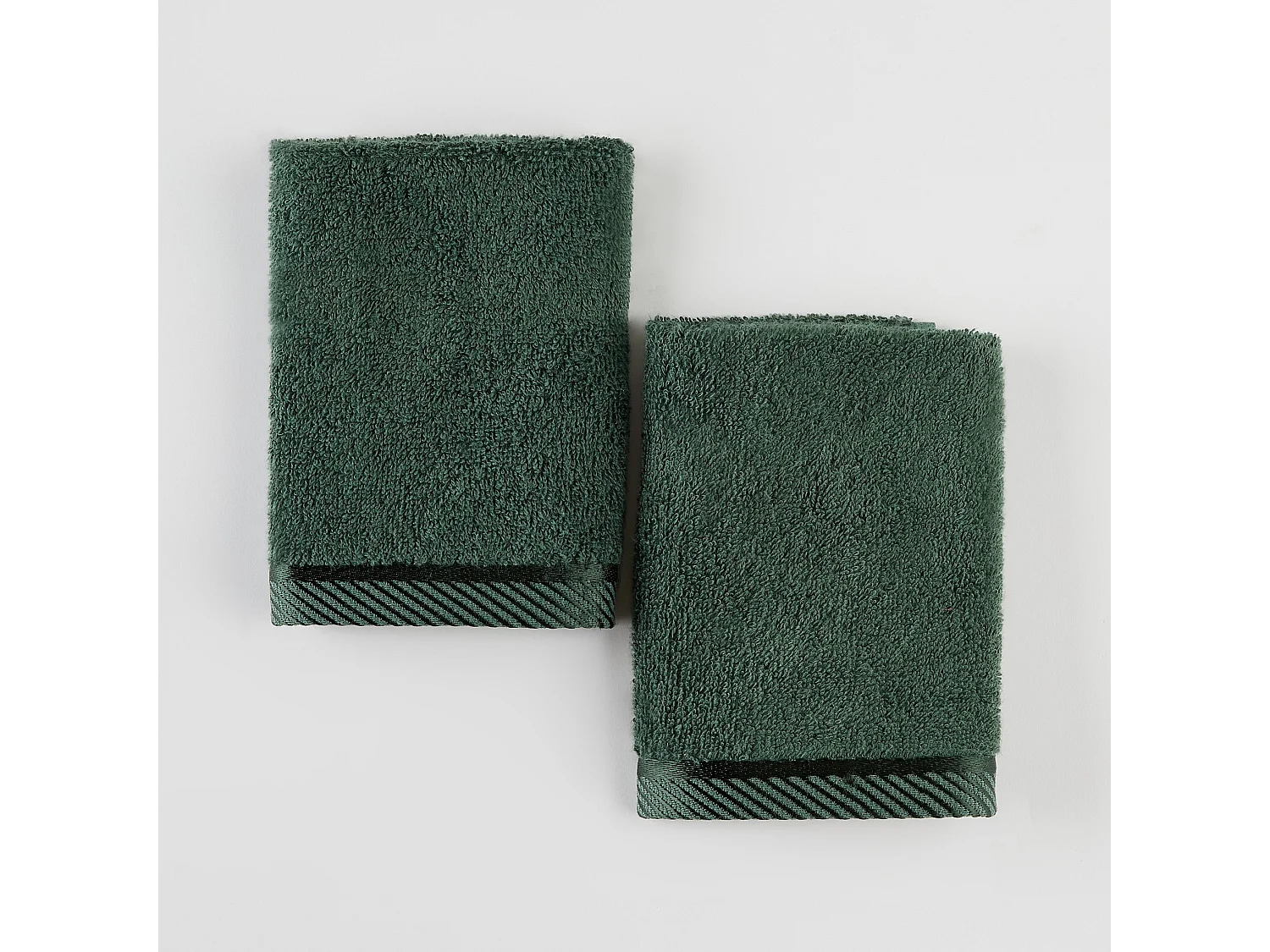 Set de Serviettes de Luxe Bambou Vert Foncé 30x30