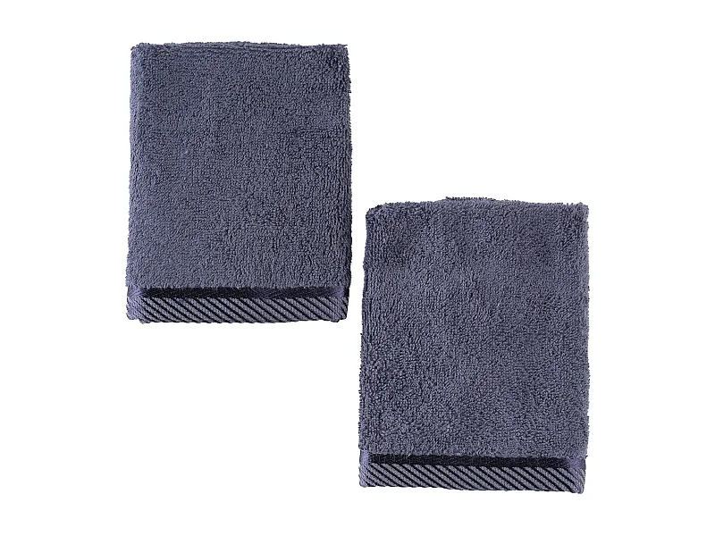 Set de Serviettes en Bambou Bleu Foncé 30x30 cm - Lot de 2