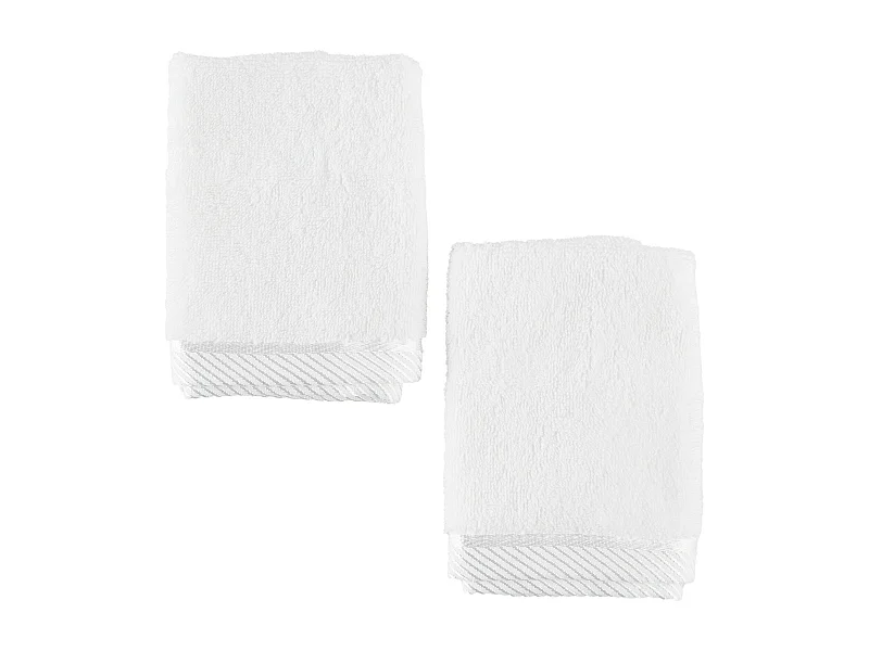 Set de Serviettes Bambou 30x30 cm Blanc Moyen 500 GSM