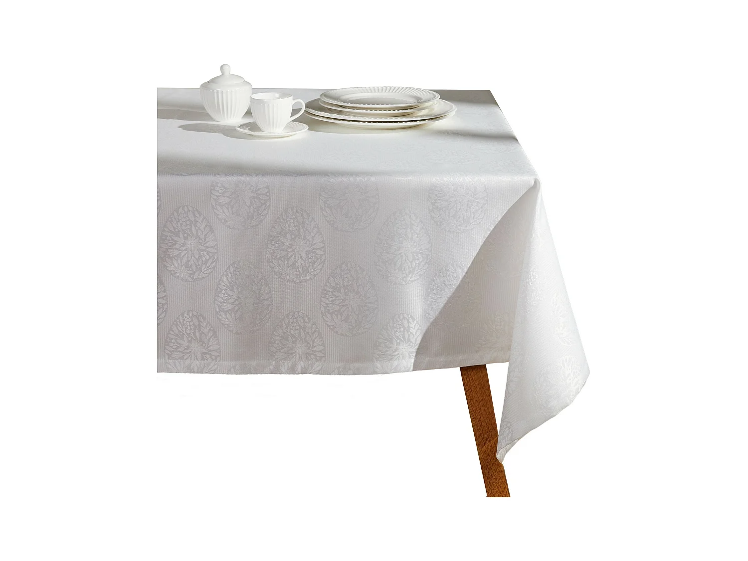 Nappe Jacquard Lumic Blanc Moyen 130 x 180