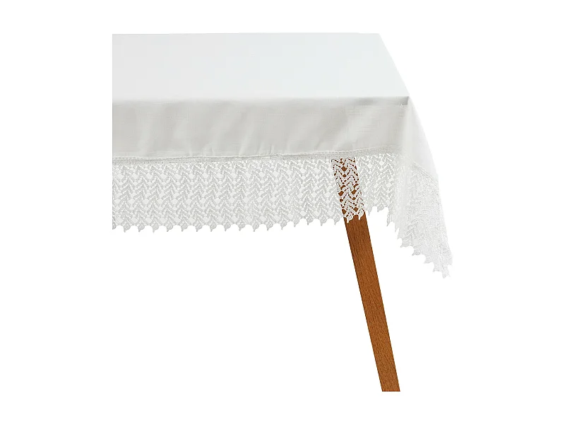 Nappe Décorative Bernadette Polyester Blanc 150x220 cm