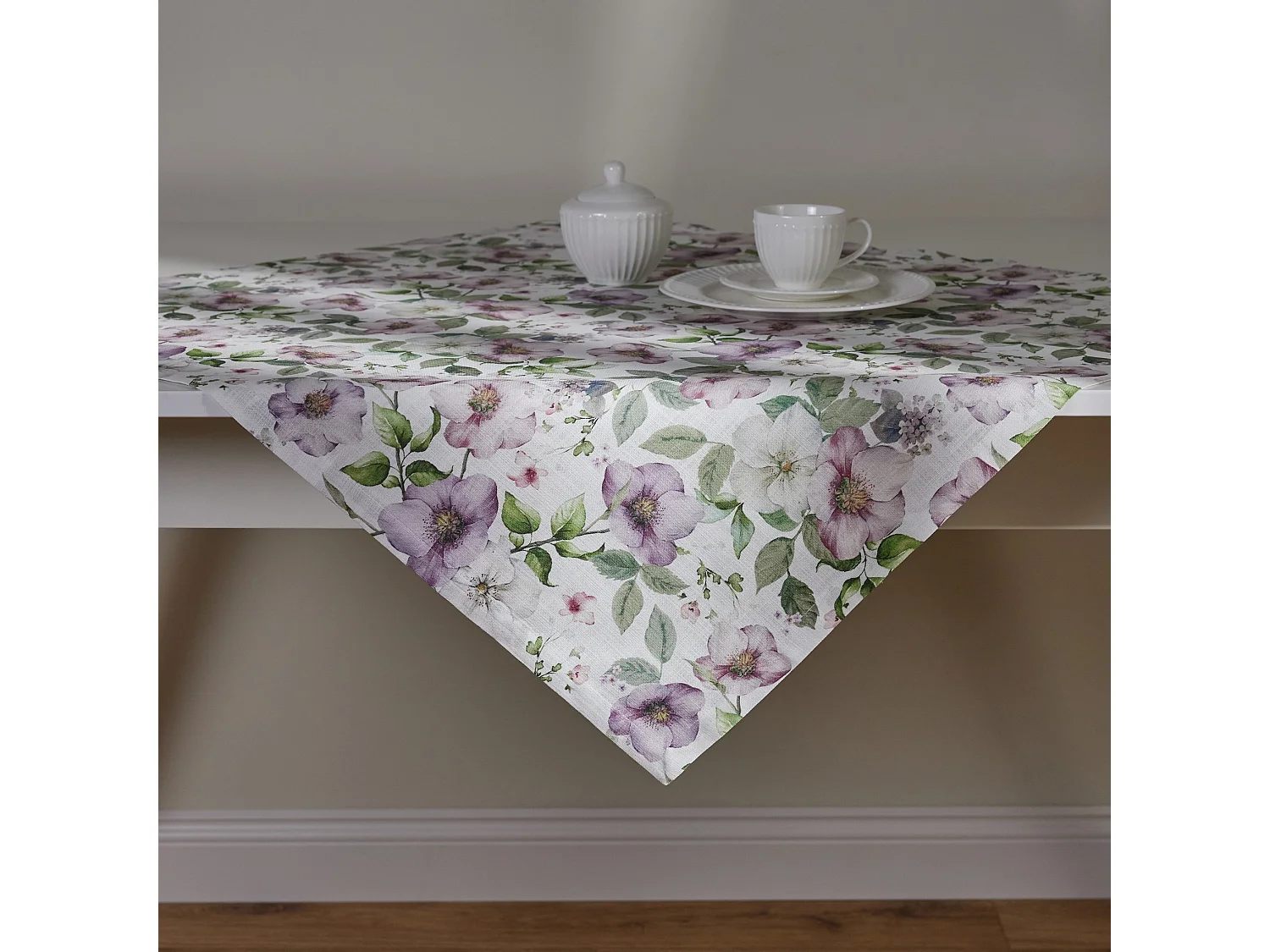 Serviette Imprimée Adeline Violet Clair 80 x 80