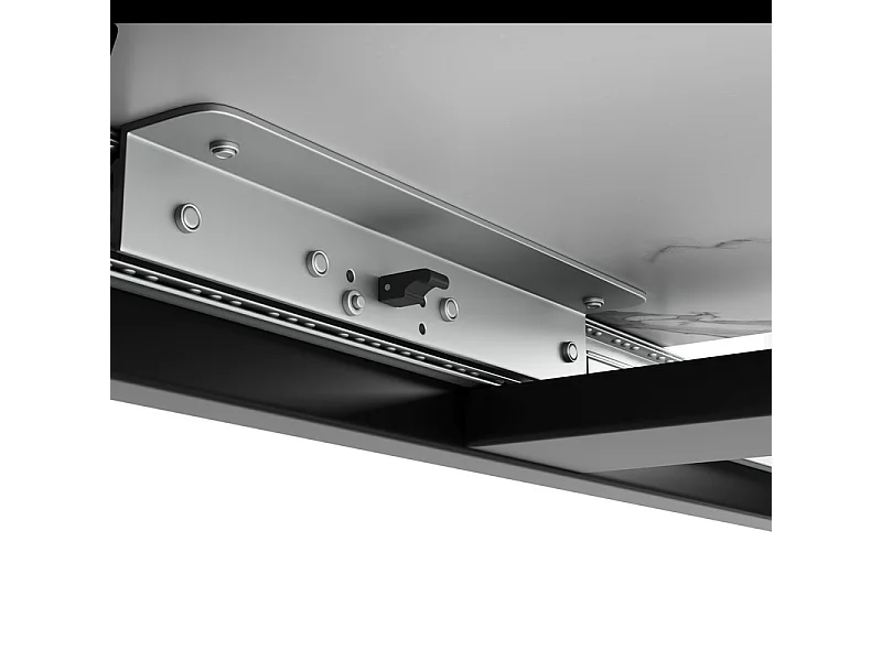 Uitschuifbare eettafel voor 6-8 personen in MDF en metaal - Wit marmer effect - 140/179,5x80x75,5 cm