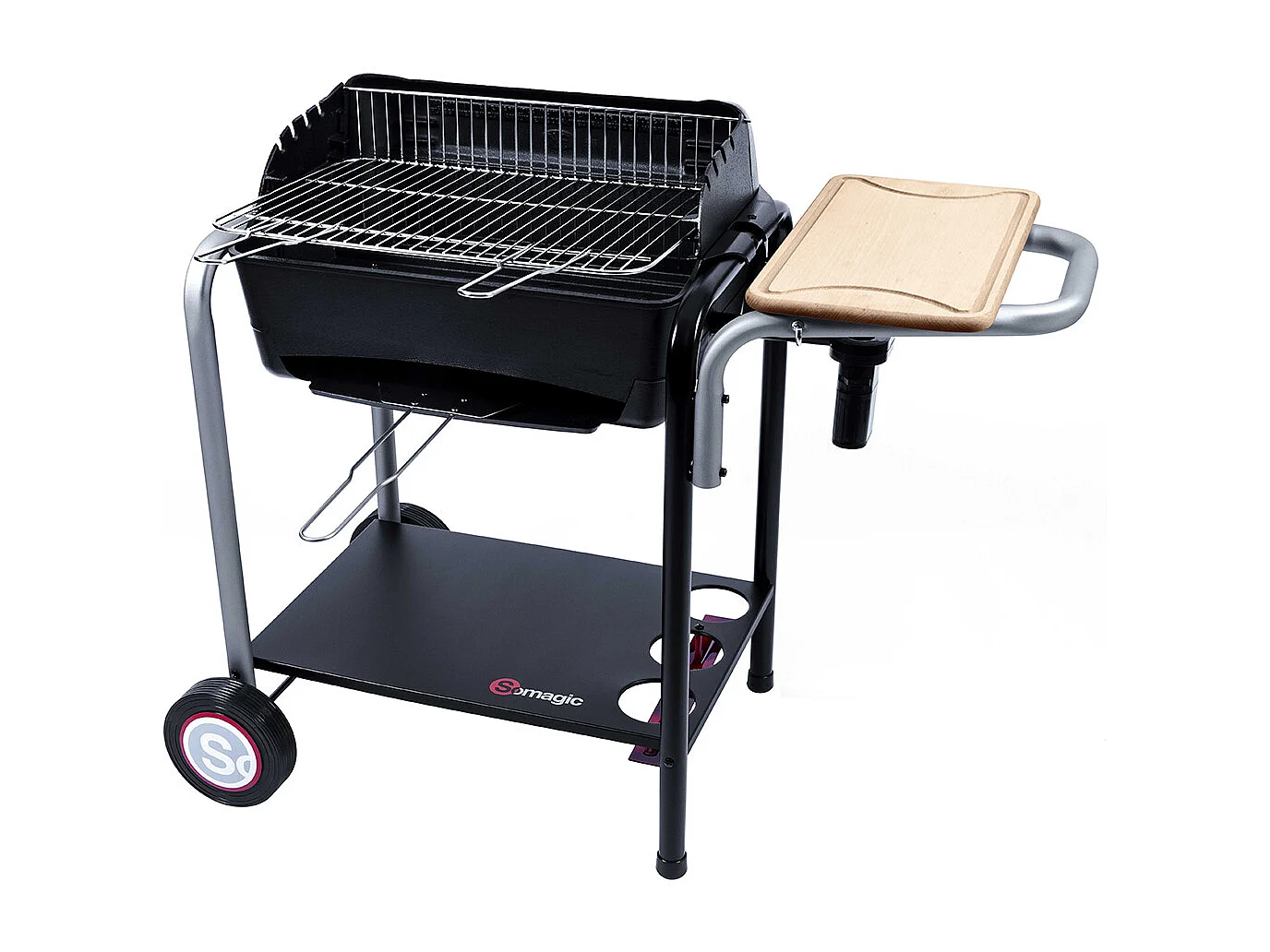 Barbacoa con cajón de hierro fundido y horno pizza