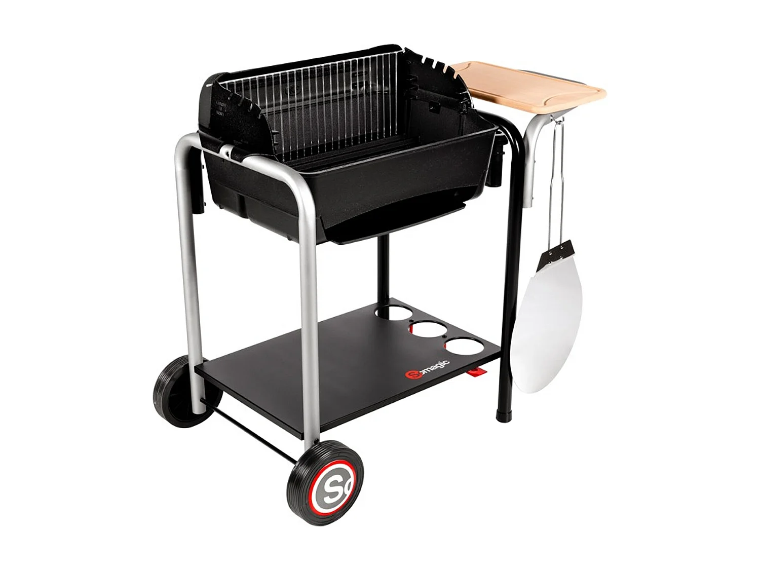 Barbacoa con cajón de hierro fundido y horno pizza