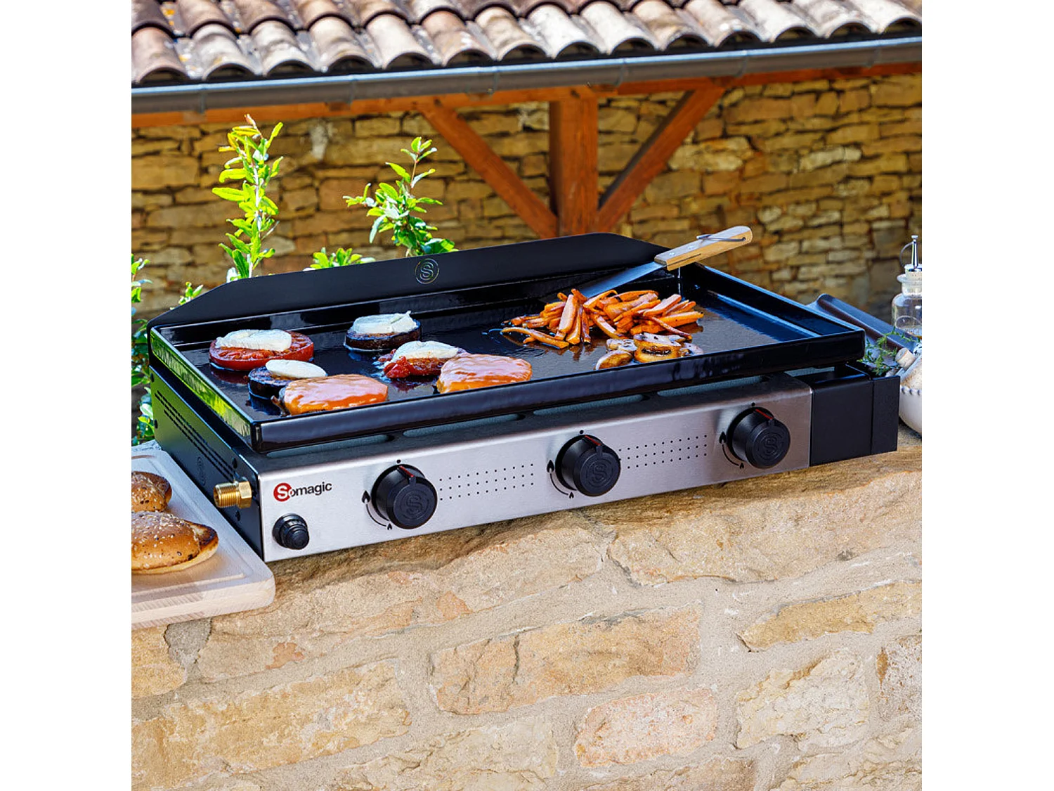 Plancha gaz à poser 3 brûleurs Solia 300 - Somagic