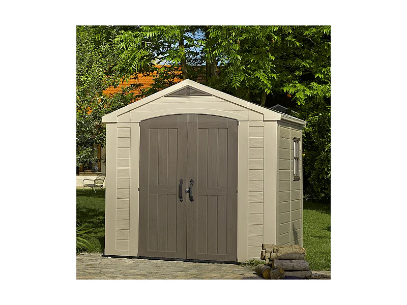 Abri de jardin en résine 4,7 m² Sydney 86 Beige et marron