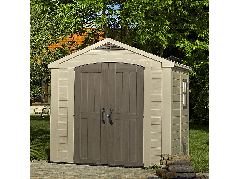 Abri de jardin en résine 4,7 m² Sydney 86 Beige et marron