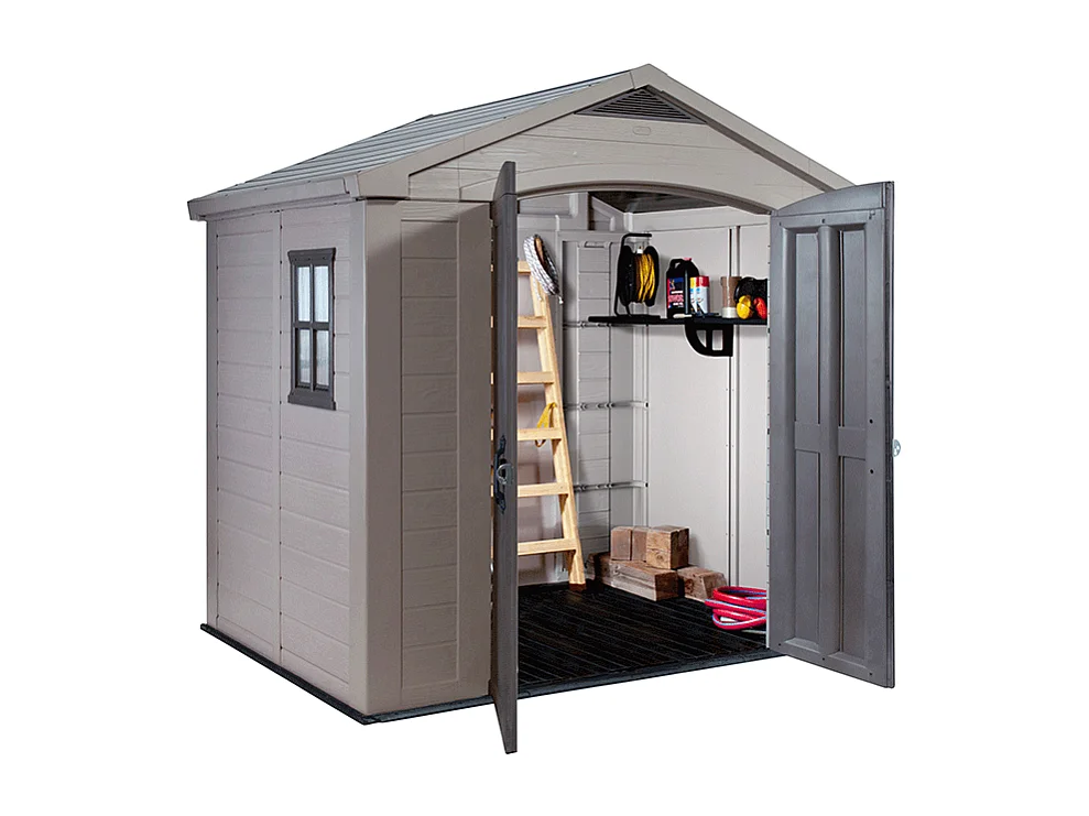 Abri de jardin en résine 4,7 m² Sydney 86 Beige et marron