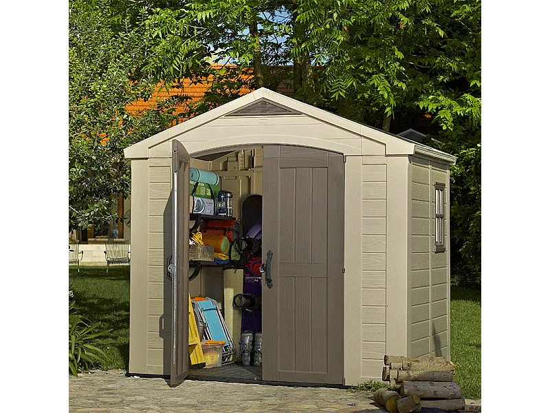 Abri de jardin en résine 4,7 m² Sydney 86 Beige et marron