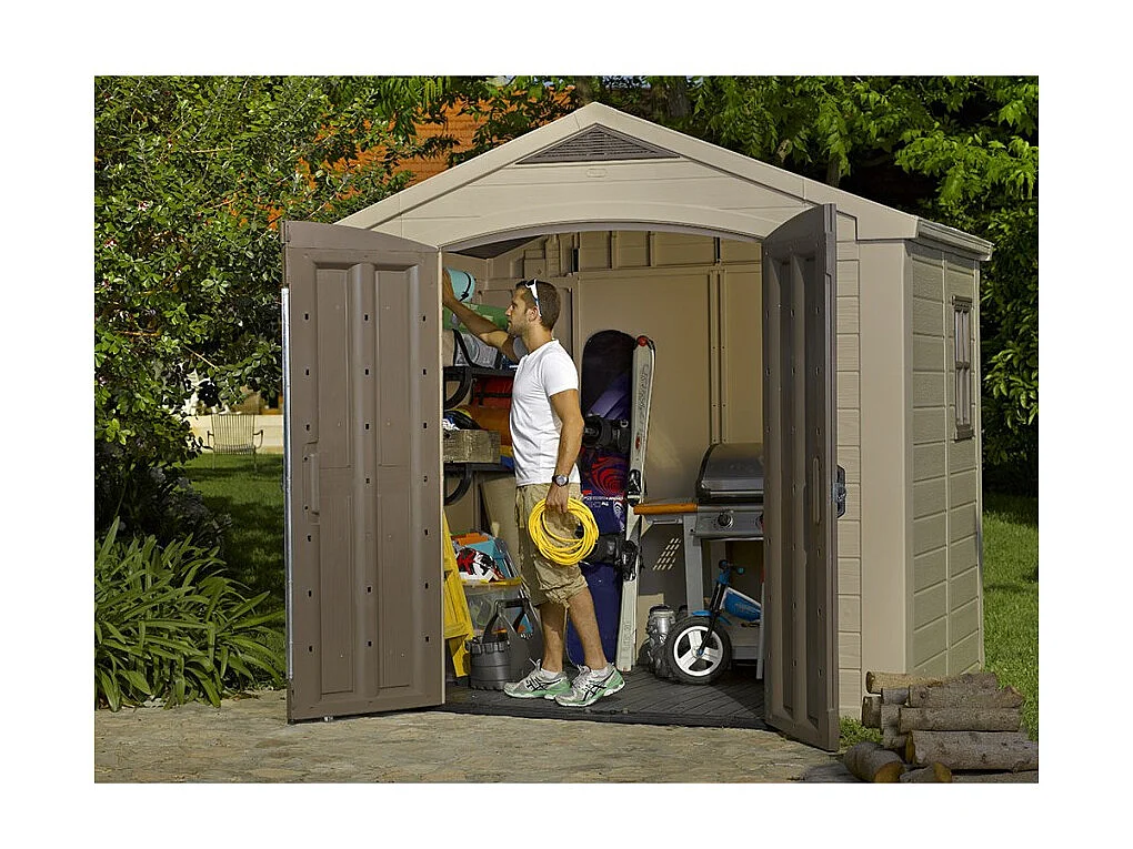 Abri de jardin en résine 4,7 m² Sydney 86 Beige et marron