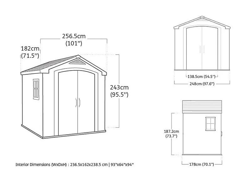 Abri de jardin en résine 4,7 m² Sydney 86 Beige et marron