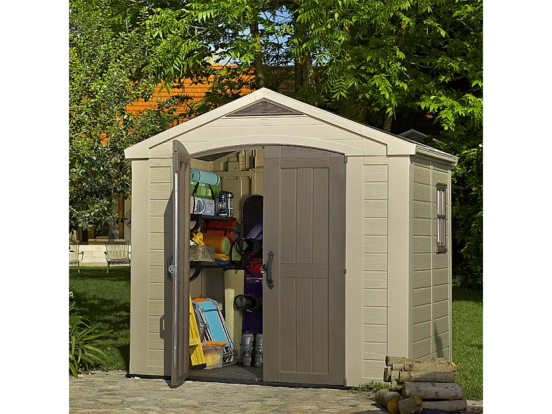 Abri de jardin en résine 4,7 m² Sydney 86 Beige et marron