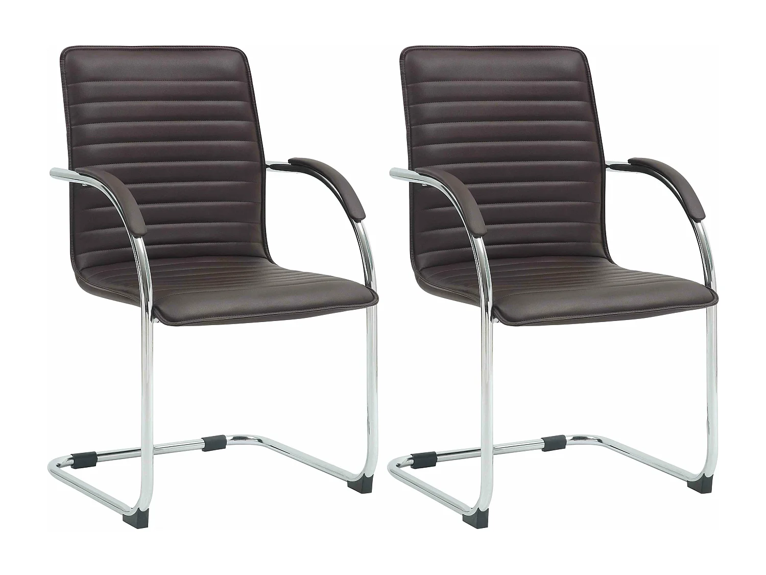 Lot de 2  chaises oscillantes - Similicuir - Marron - Tira