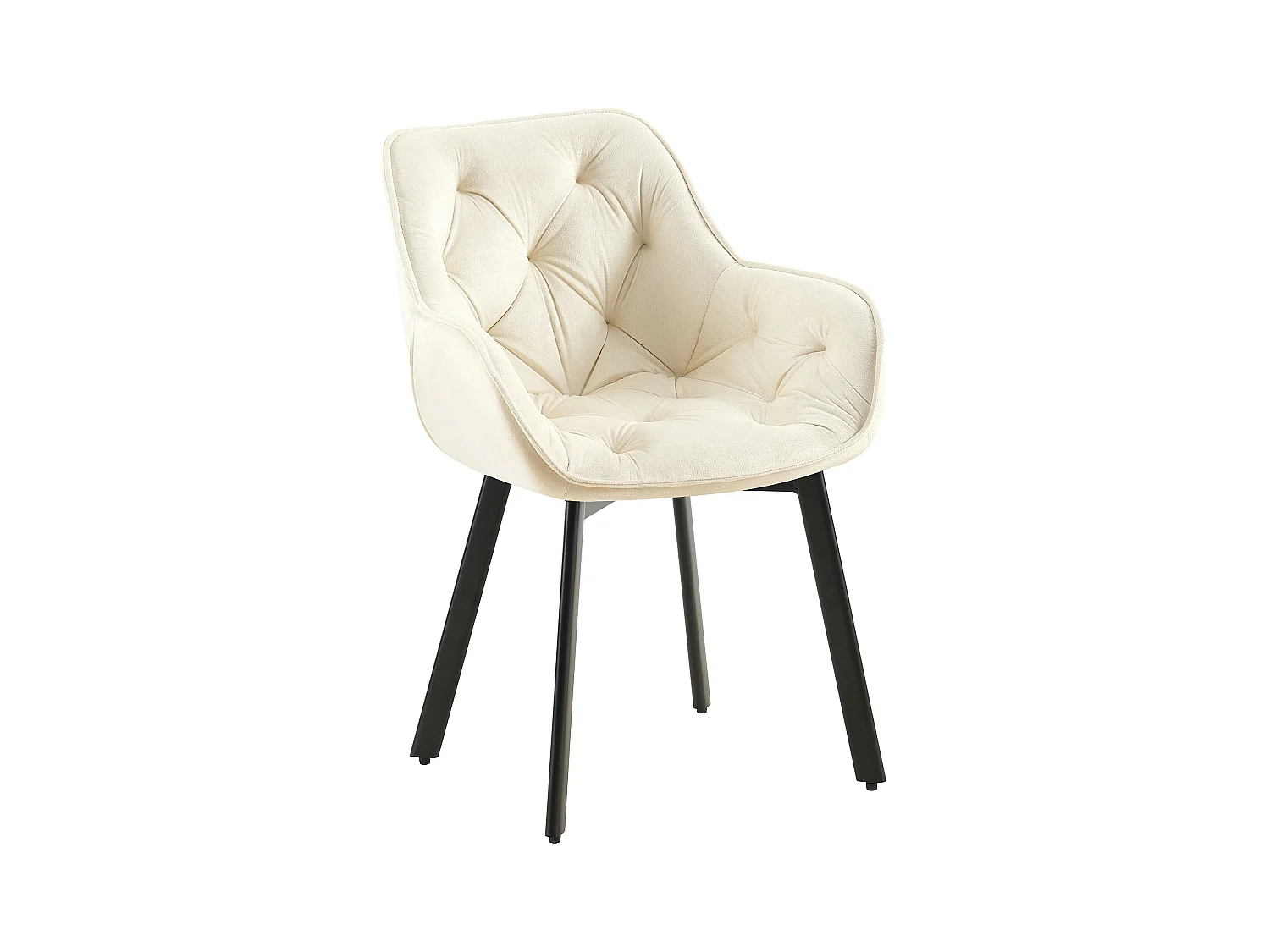 chaises avec accoudoirs - Velours - Crème - Antigo