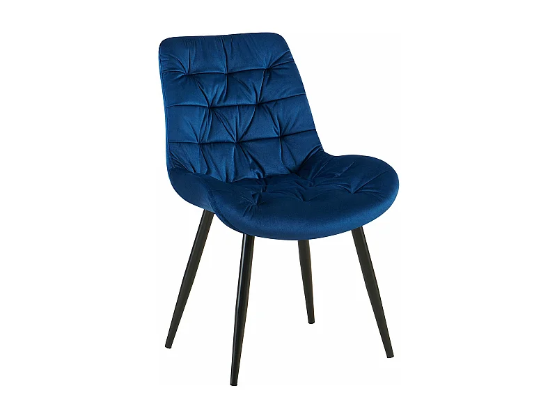 chaise salle à manger - Velours - Bleu foncé - Rossford