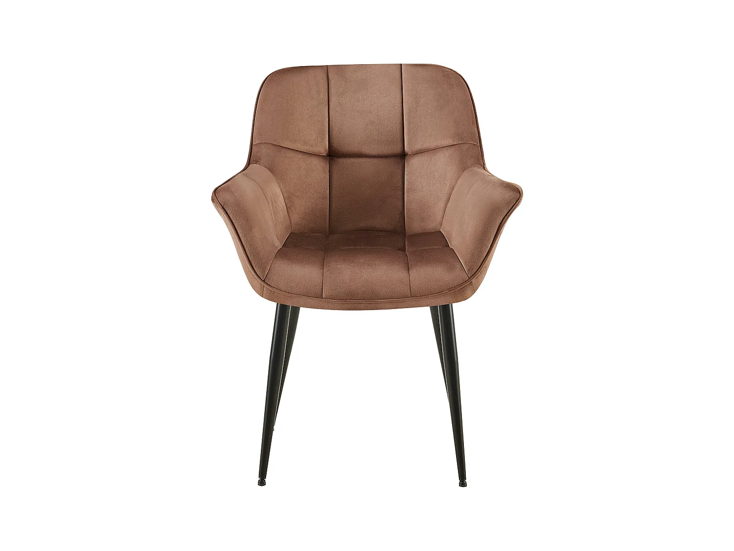 Lot de 2  chaises avec accoudoirs - Velours - Marron - Roseville