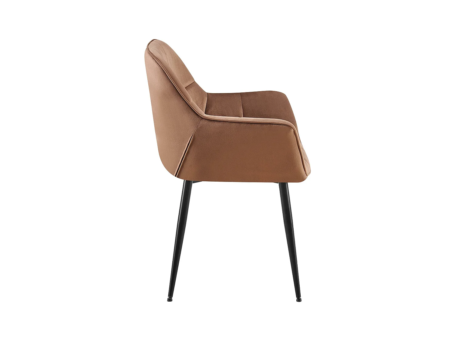 Lot de 2  chaises avec accoudoirs - Velours - Marron - Roseville