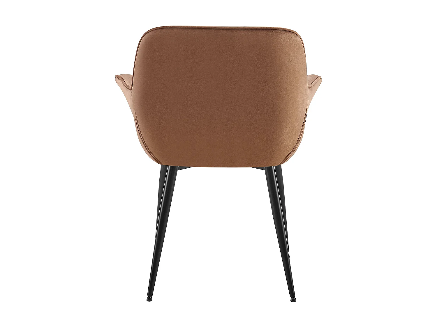 Lot de 2  chaises avec accoudoirs - Velours - Marron - Roseville