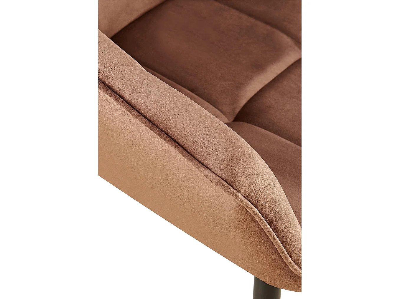 Lot de 2  chaises avec accoudoirs - Velours - Marron - Roseville