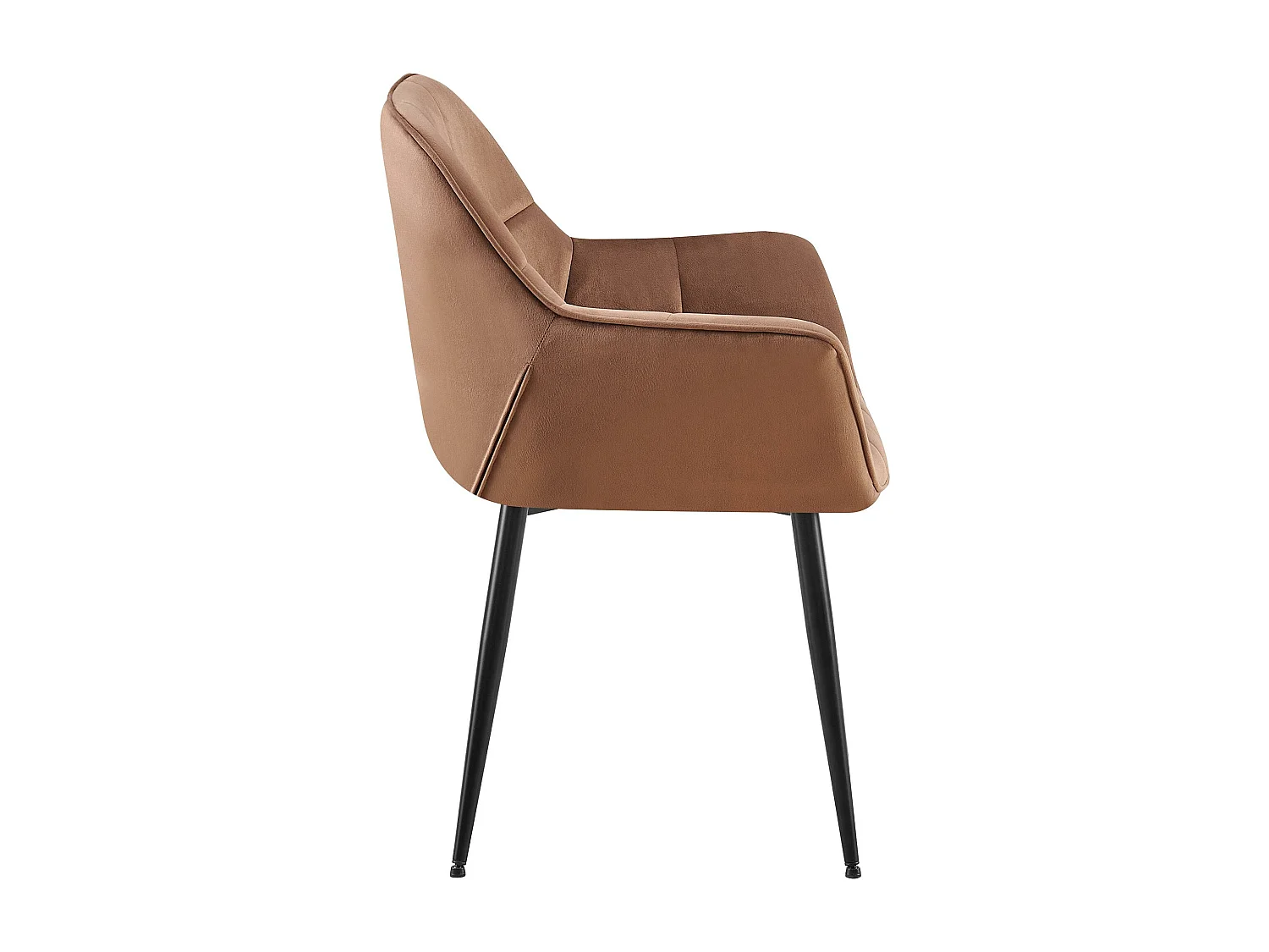 Lot de 2  chaises avec accoudoirs - Velours - Marron - Roseville