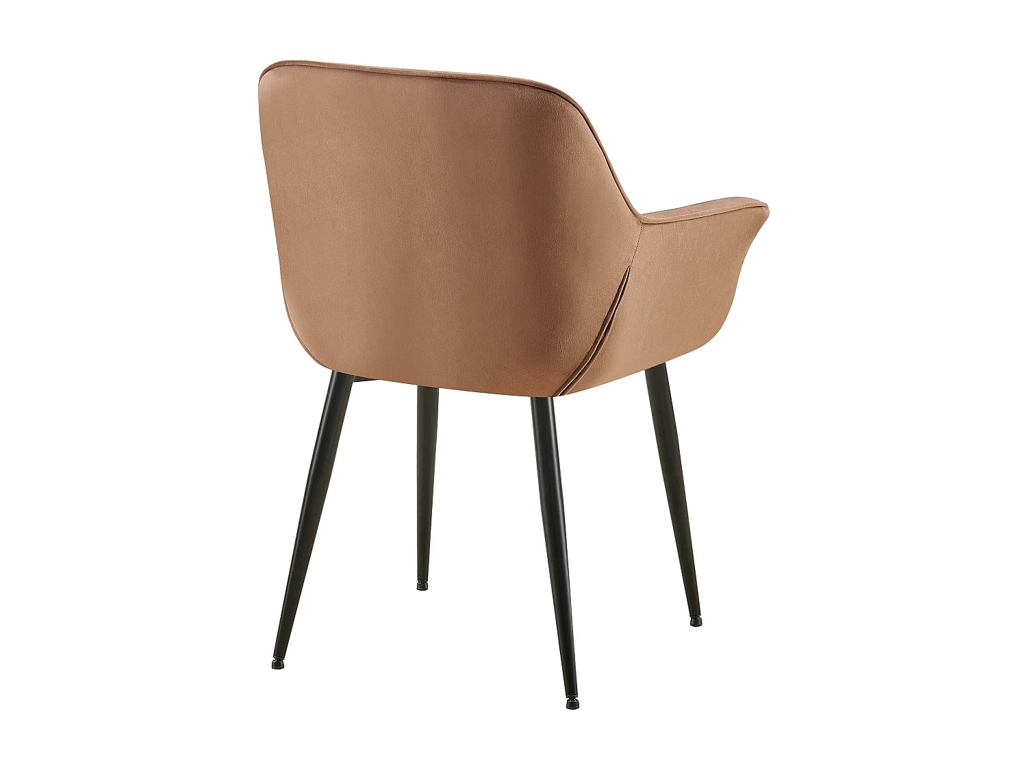 Lot de 2  chaises avec accoudoirs - Velours - Marron - Roseville