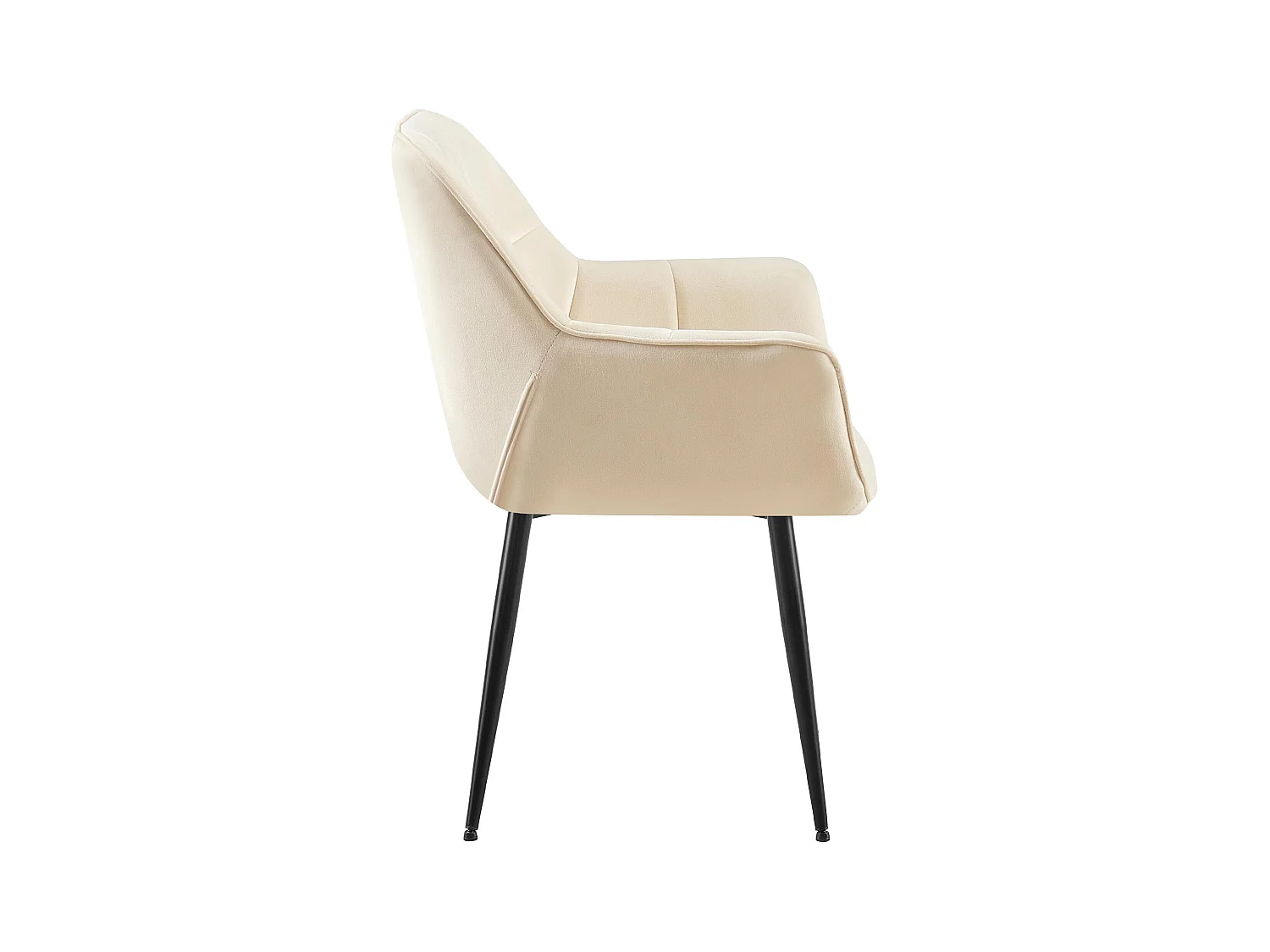 Lot de 2  chaises avec accoudoirs - Velours - Crème - Roseville