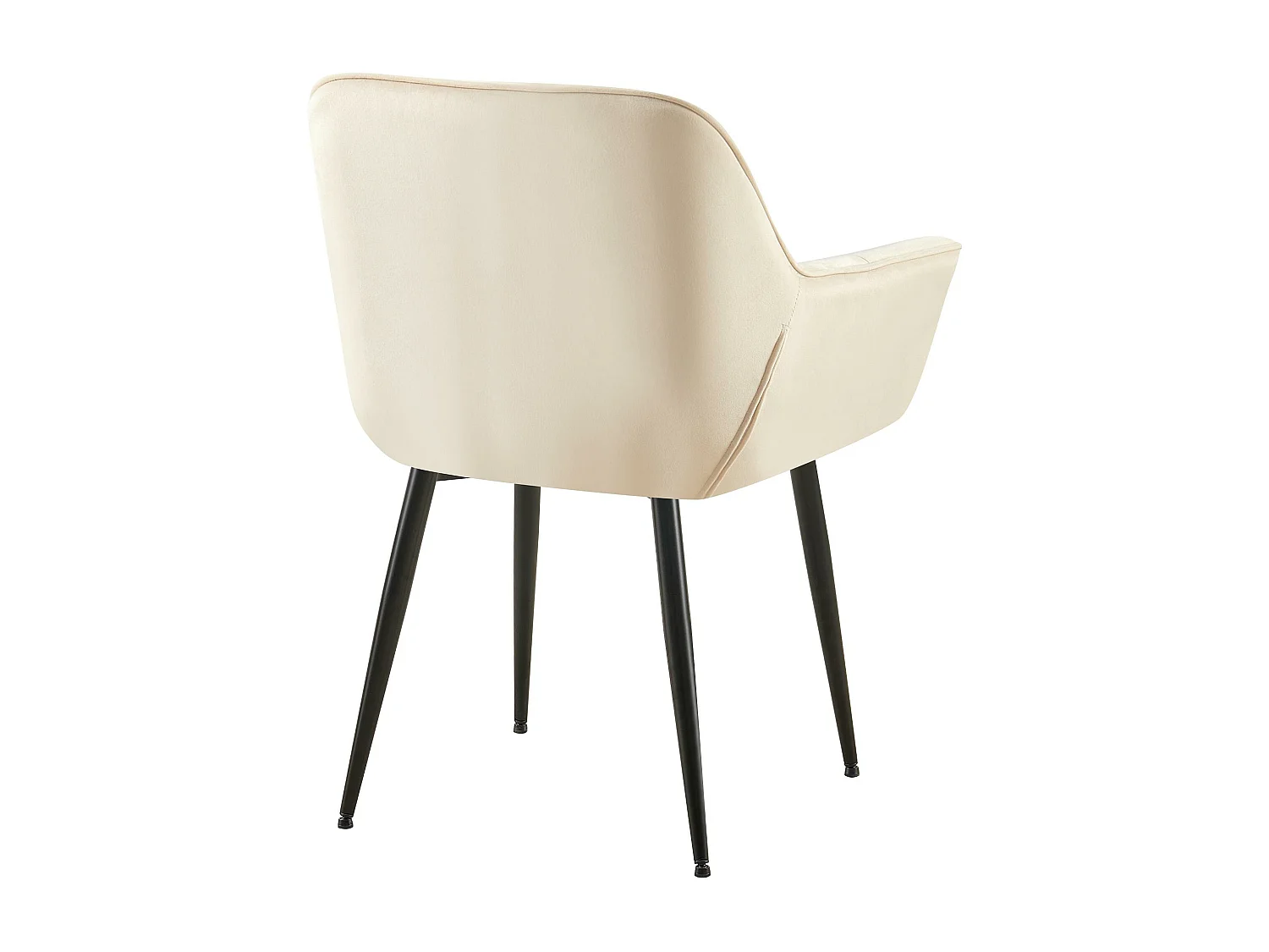 Lot de 2  chaises avec accoudoirs - Velours - Crème - Roseville