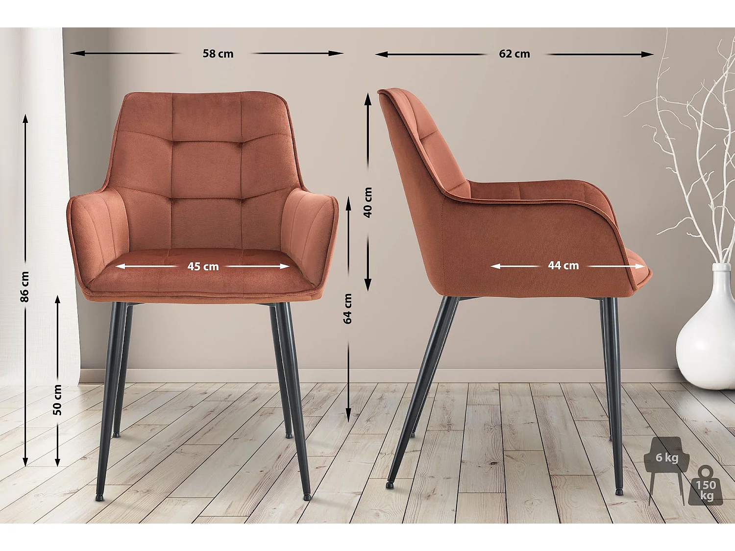 chaise salle à manger - Plastique - Marron - Ferndale