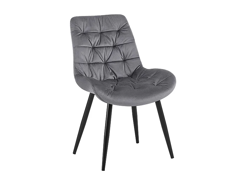 chaise salle à manger - Velours - Gris foncé - Rossford