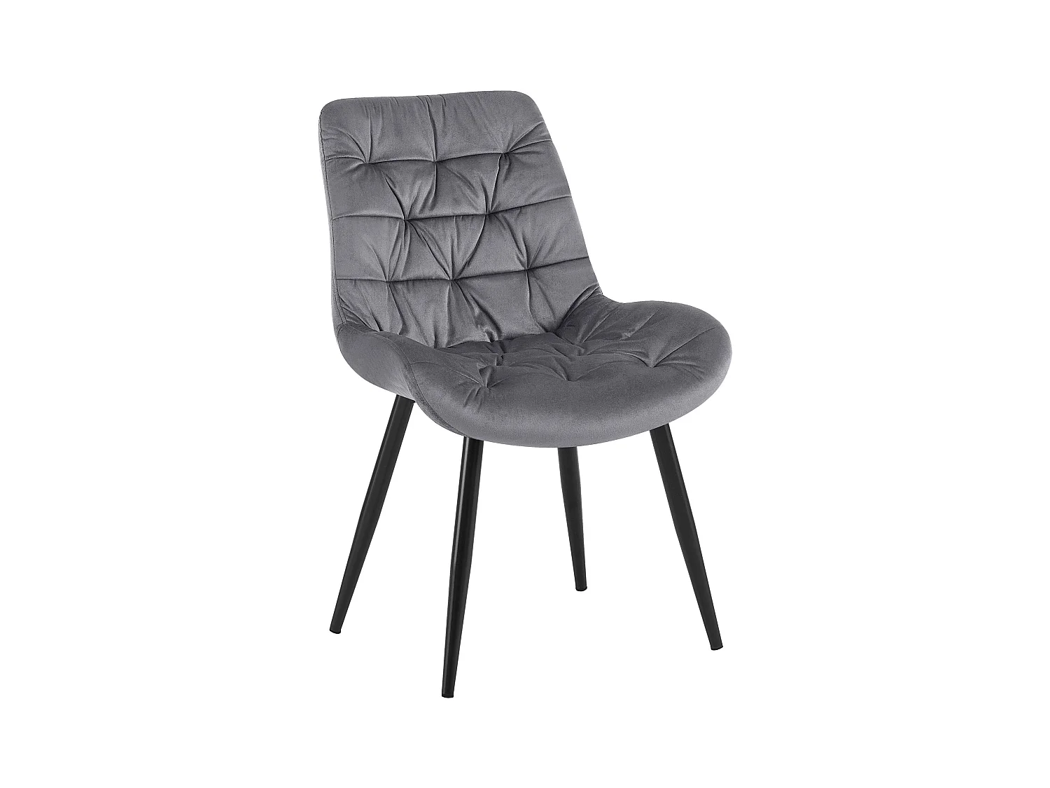 chaise salle à manger - Velours - Gris foncé - Rossford