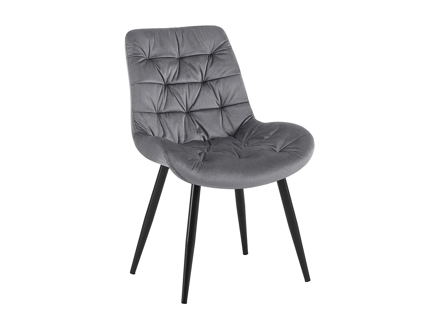 chaise salle à manger - Velours - Gris foncé - Rossford