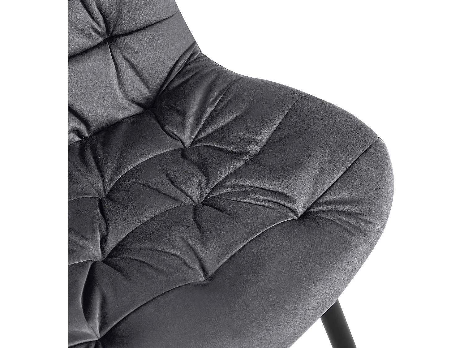 chaise salle à manger - Velours - Gris foncé - Rossford