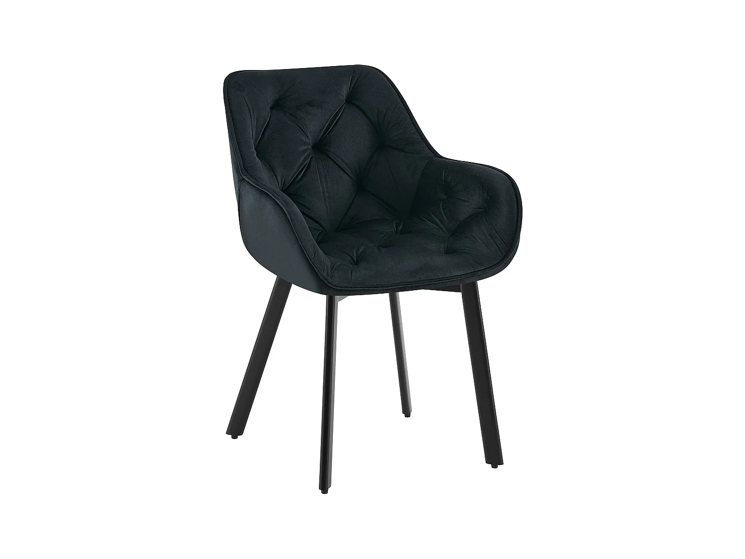 chaises avec accoudoirs - Velours - Noir - Antigo