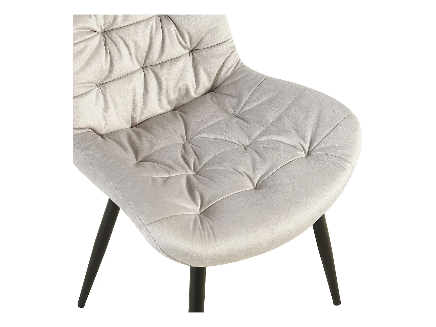 chaise salle à manger - Velours - Gris - Rossford