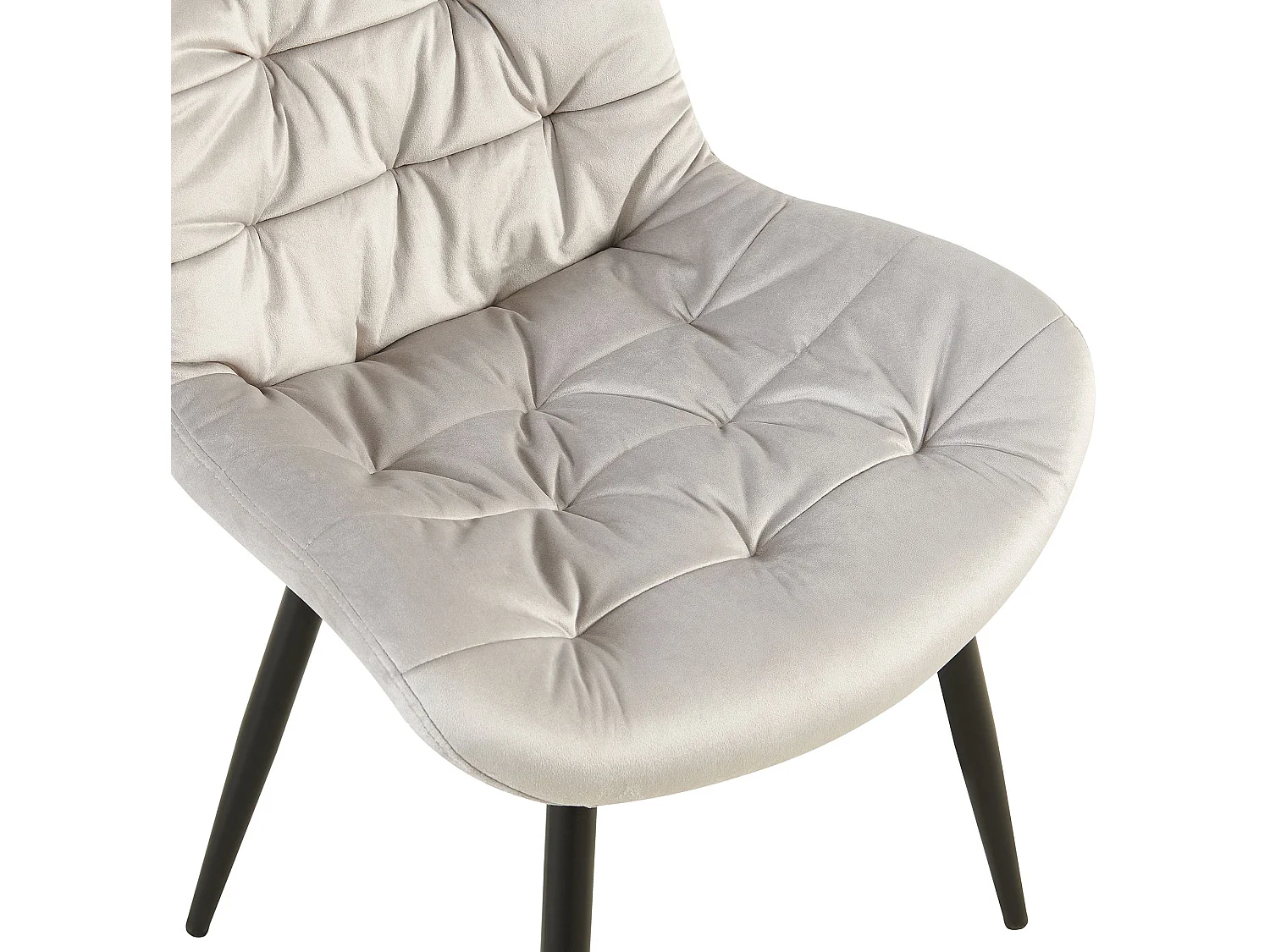 chaise salle à manger - Velours - Gris - Rossford