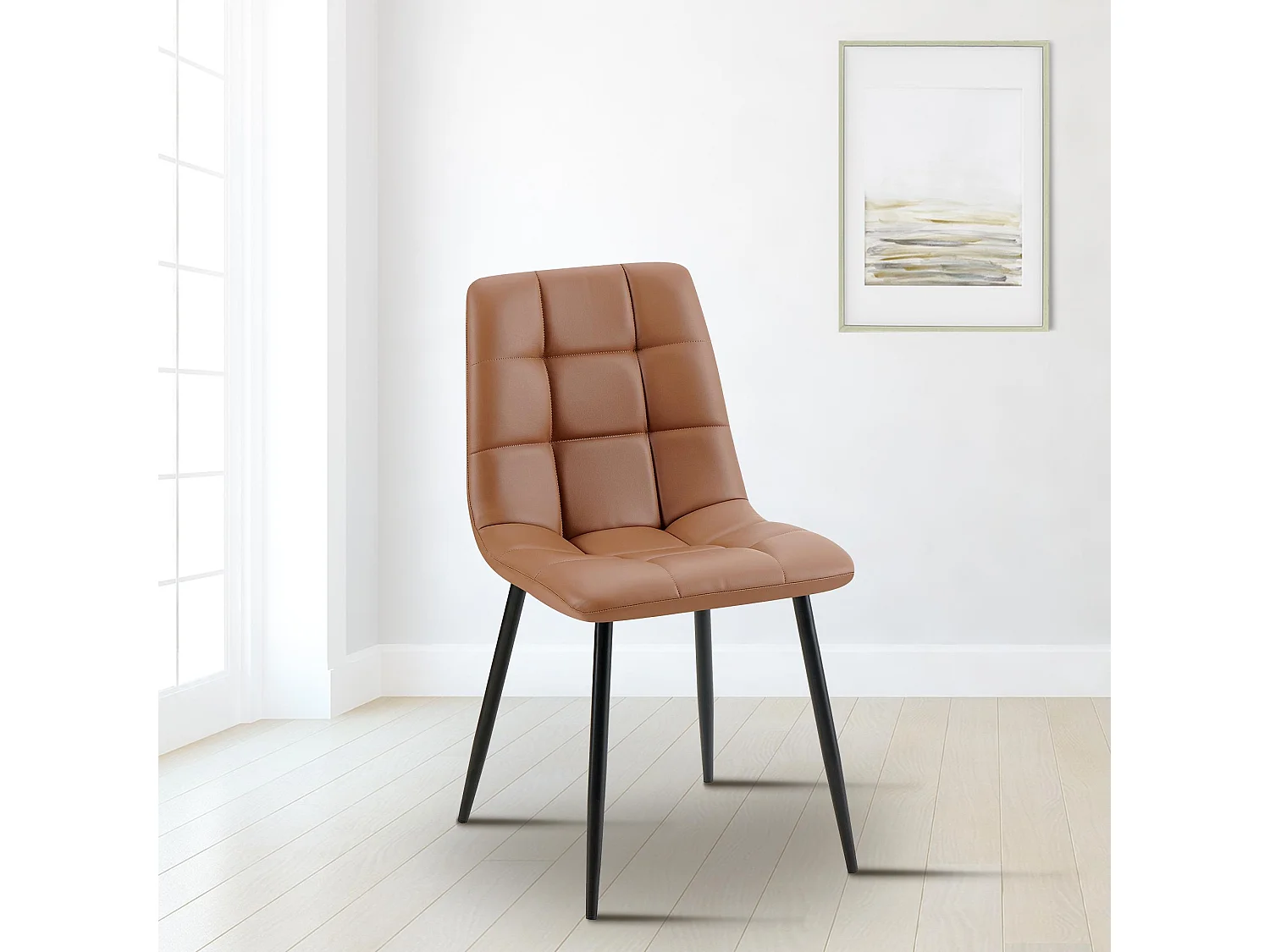 chaise salle à manger - Similicuir - Marron foncé - Antibes