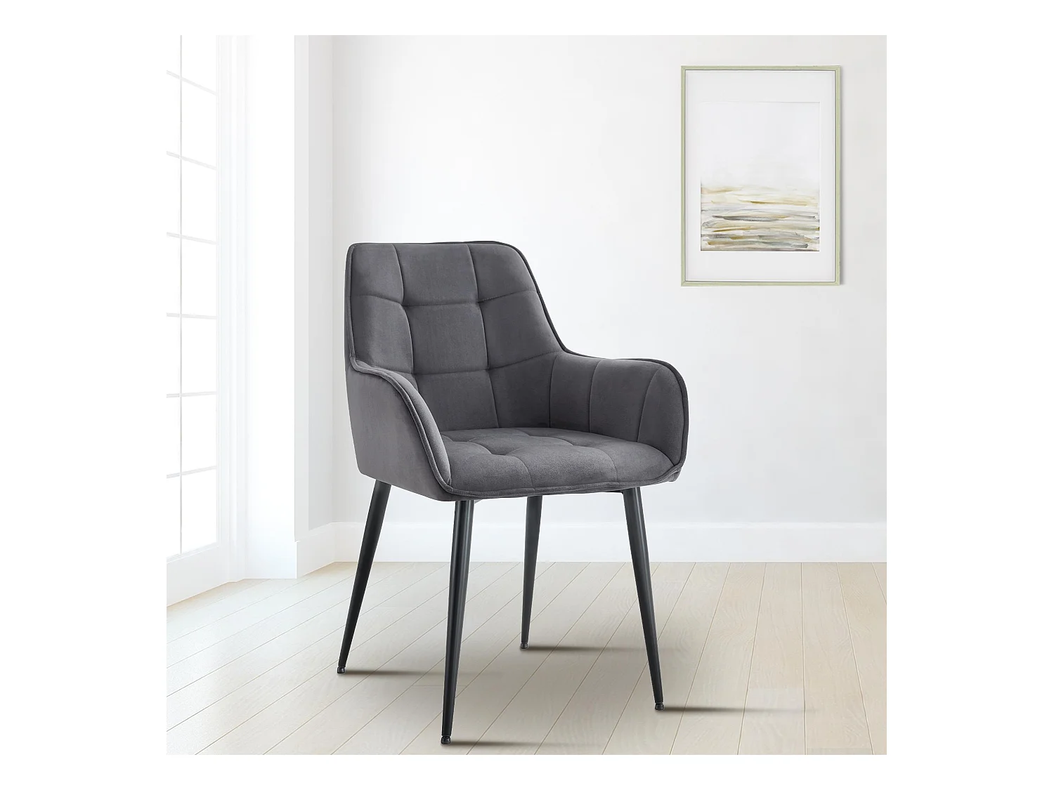 chaise salle à manger - Plastique - Gris foncé - Ferndale