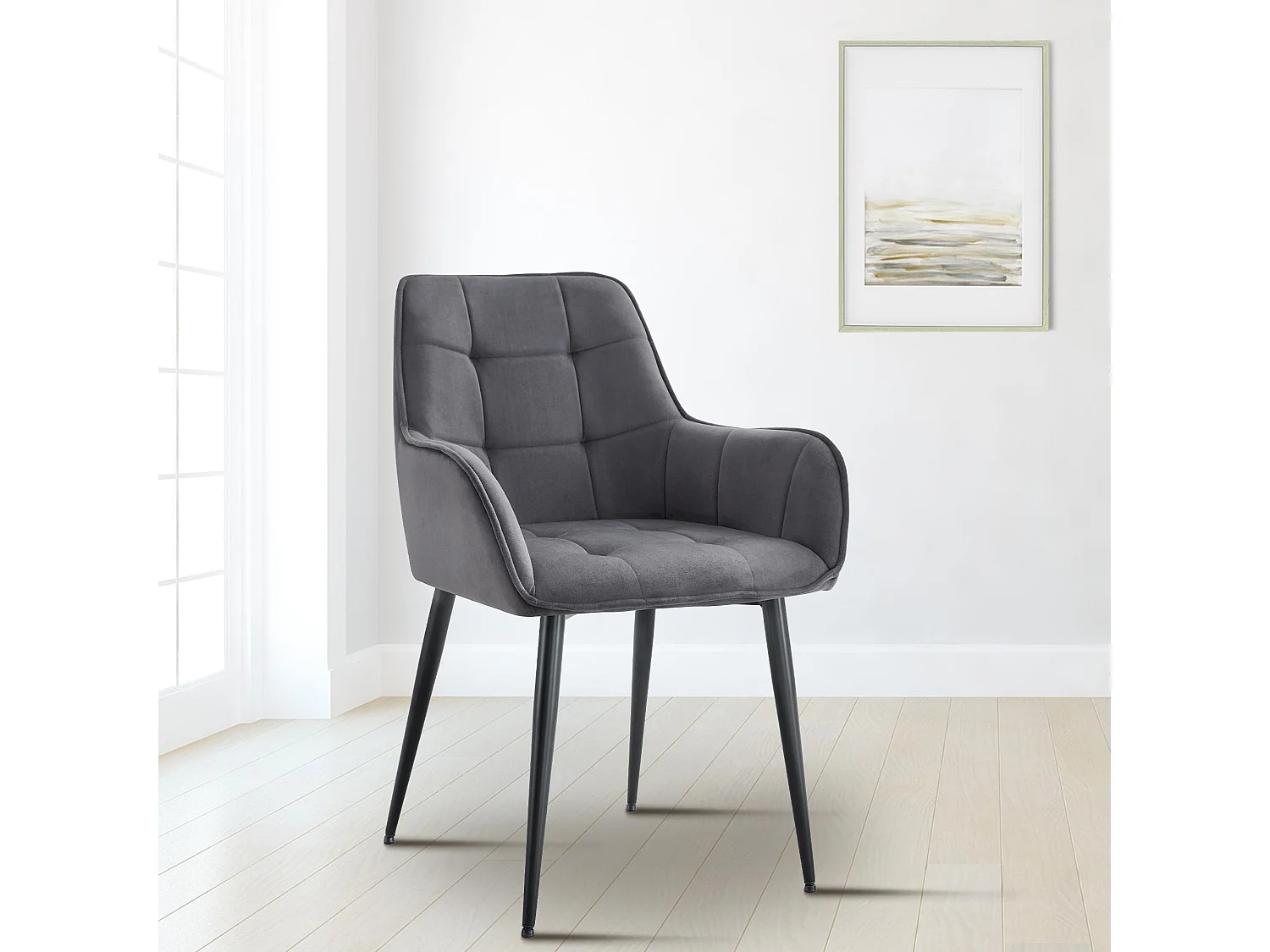 chaise salle à manger - Plastique - Gris foncé - Ferndale