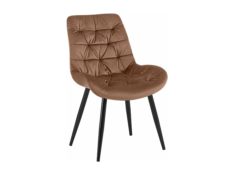 chaise salle à manger - Velours - Marron - Rossford