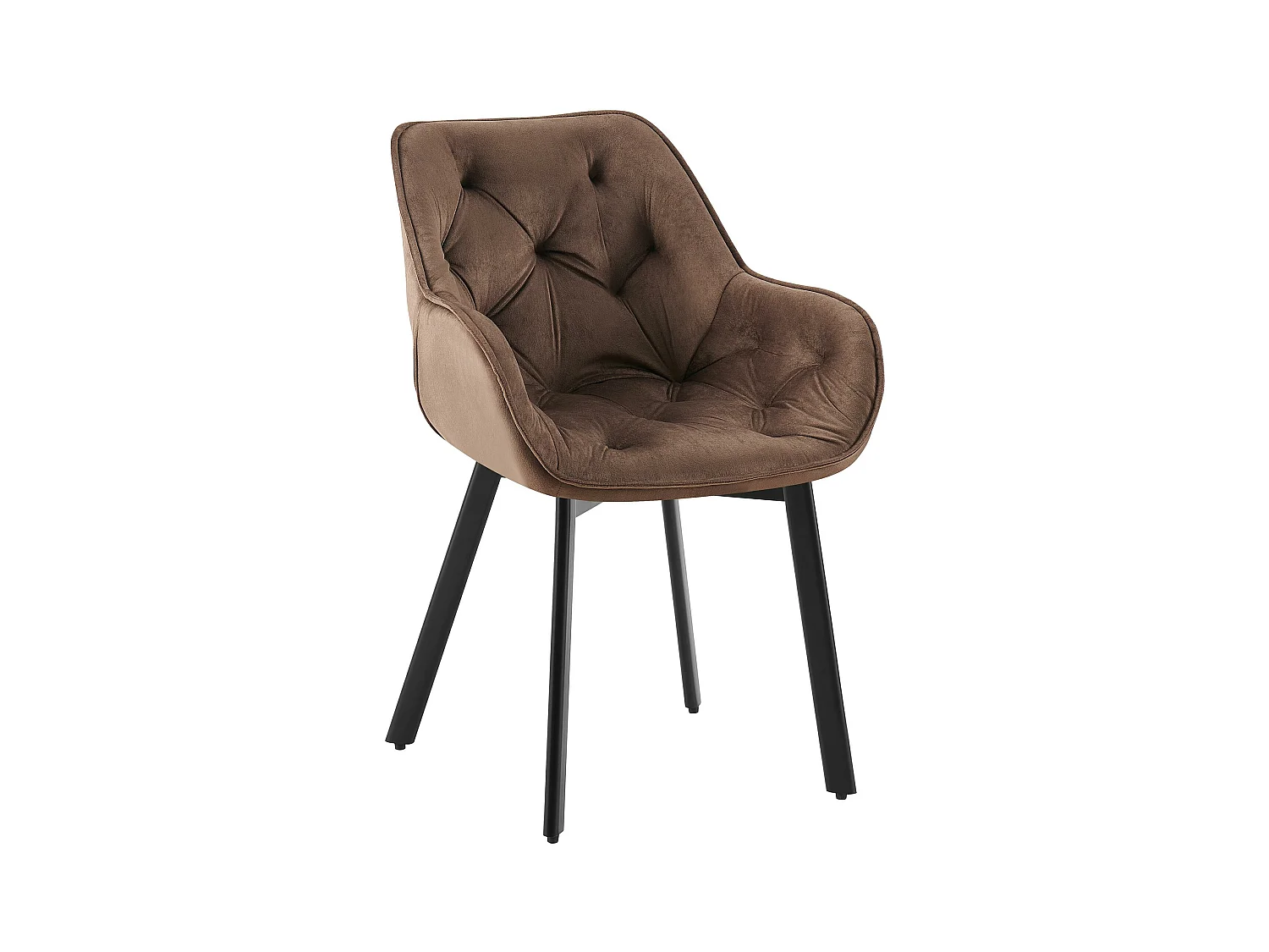chaises avec accoudoirs - Velours - Marron - Antigo